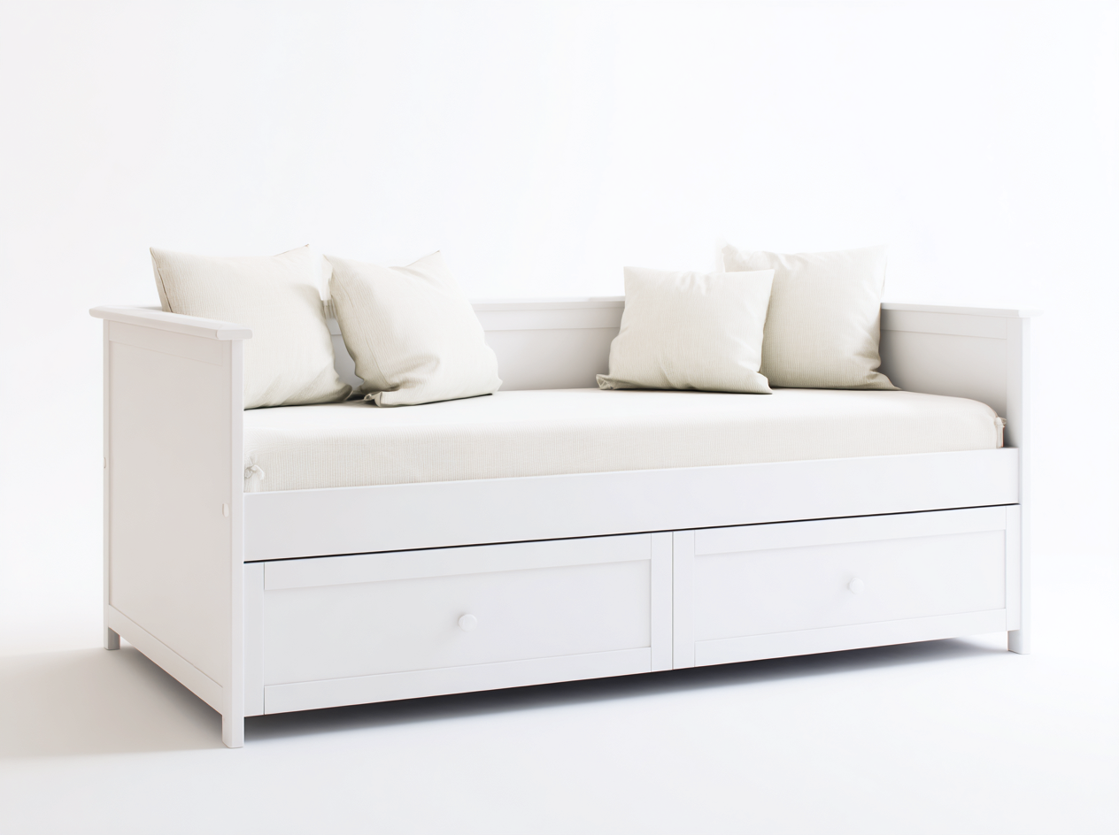 Canapé lit en bois 200x90x85 cm - blanc - design scandinave-Casagetyard