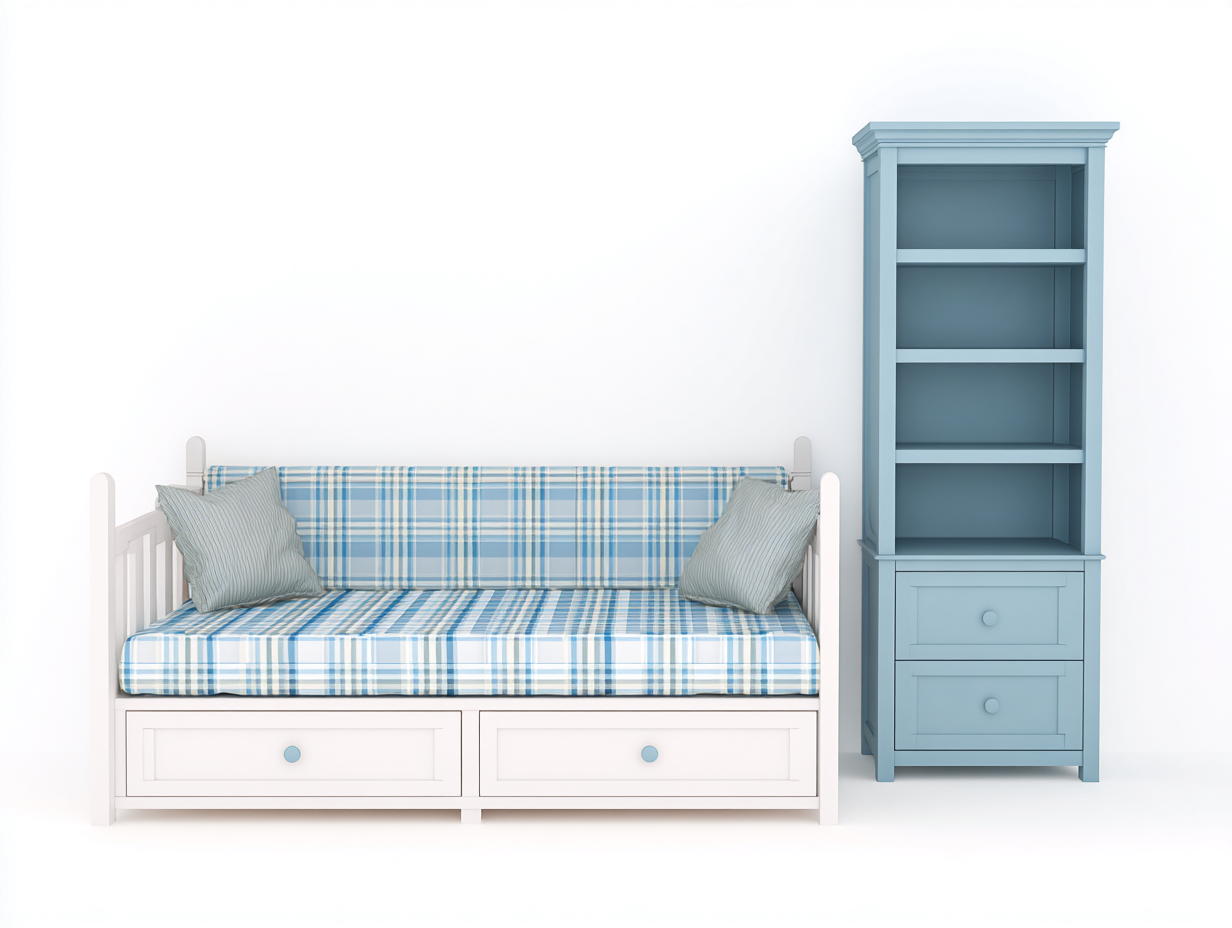 Canapé lit bois 200x90x85 cm - blanc et bleu - design fonctionnel pour chambre et salon-Casagetyard