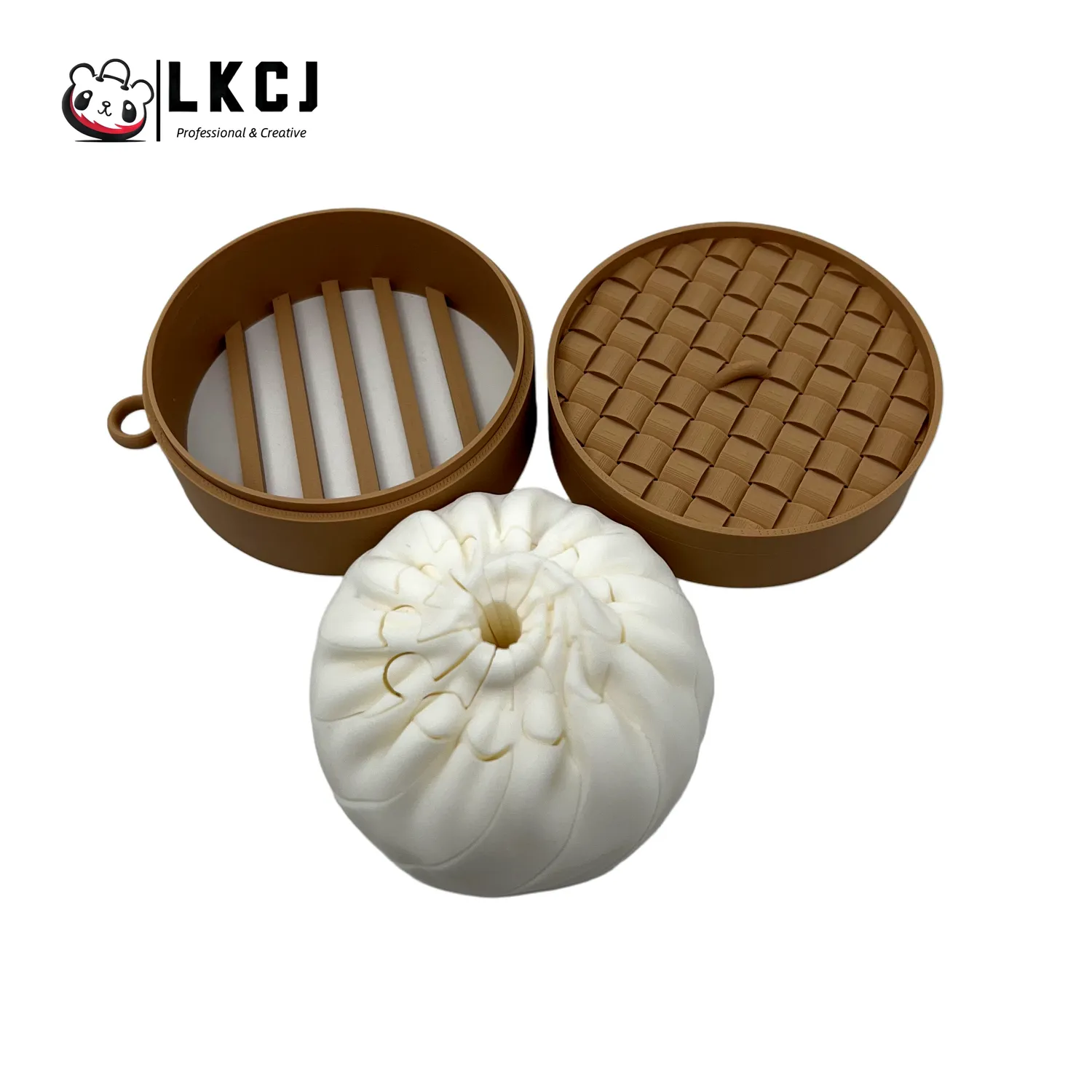 Realistic 3D Printed Bun (Baozi) Stress Relief Toy with Steamer - Eco-Friendly PLA