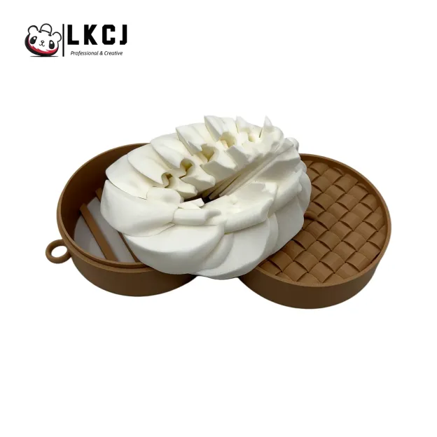 Realistic 3D Printed Bun (Baozi) Stress Relief Toy with Steamer - Eco-Friendly PLA