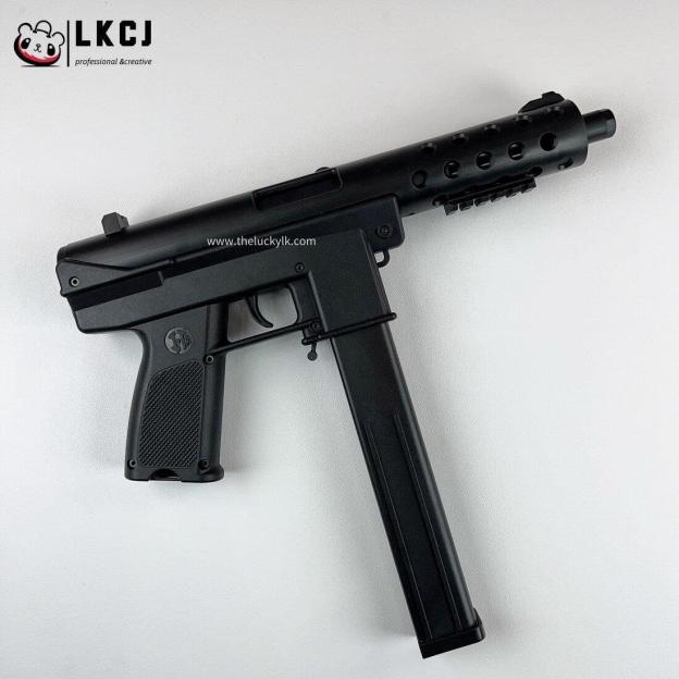 Gold/Sliver TEC9 Gel Blaster With 7 Colors of Lighted Silencer LKCJ