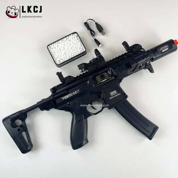 Exquisite Engraving Mpx Gel Blaster High Rate of Fire  Smooth Shooting With 7 Colors of Lighted Silencer LKCJ