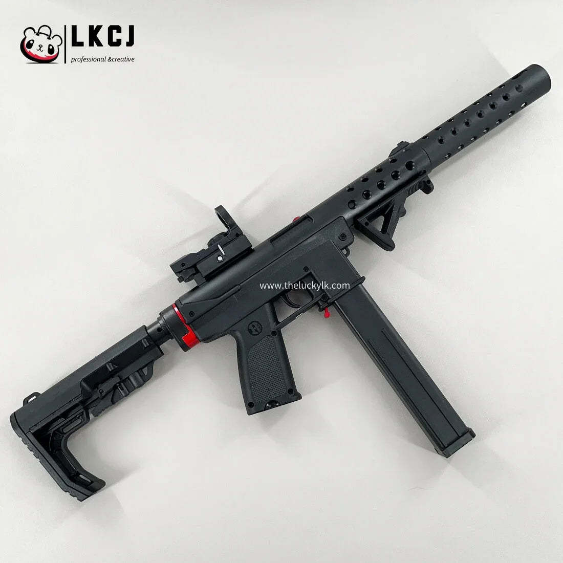 Gold/Sliver TEC9 Gel Blaster With 7 Colors of Lighted Silencer LKCJ