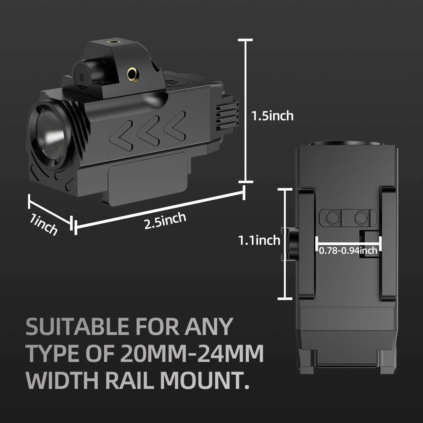 Metal Flashlight With Adjustable Rail LKCJ