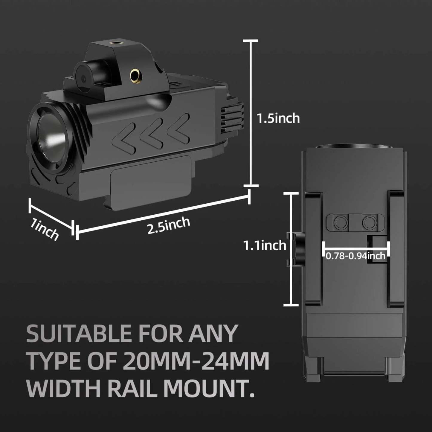 Metal Flashlight With Adjustable Rail LKCJ