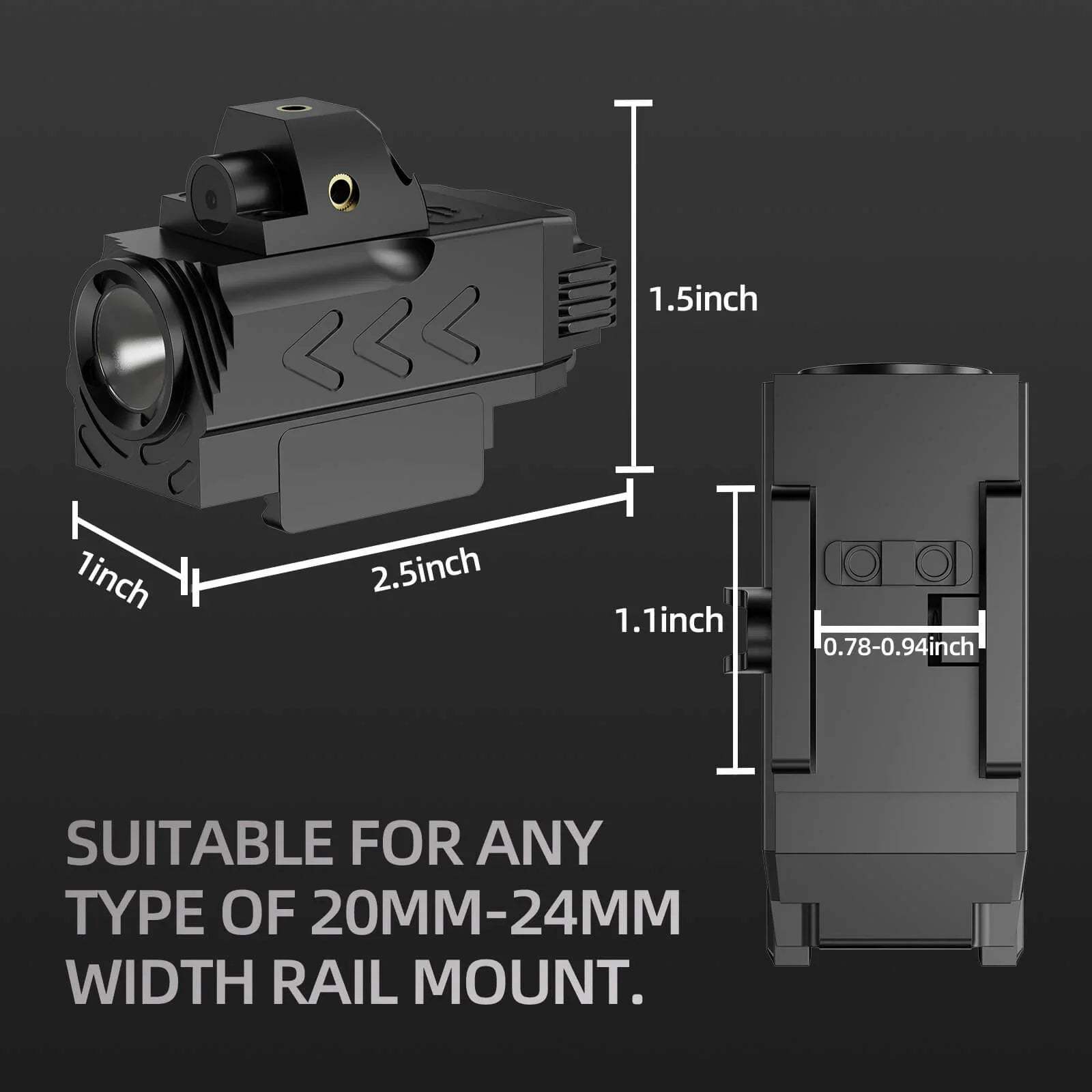Metal Flashlight With Adjustable Rail LKCJ