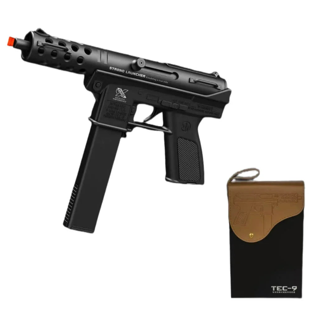 Gold/Sliver TEC9 Gel Blaster With 7 Colors of Lighted Silencer LKCJ