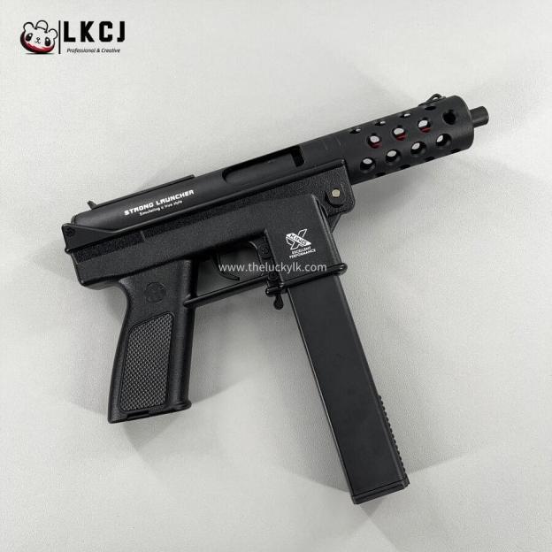 Gold/Sliver TEC9 Gel Blaster With 7 Colors of Lighted Silencer LKCJ