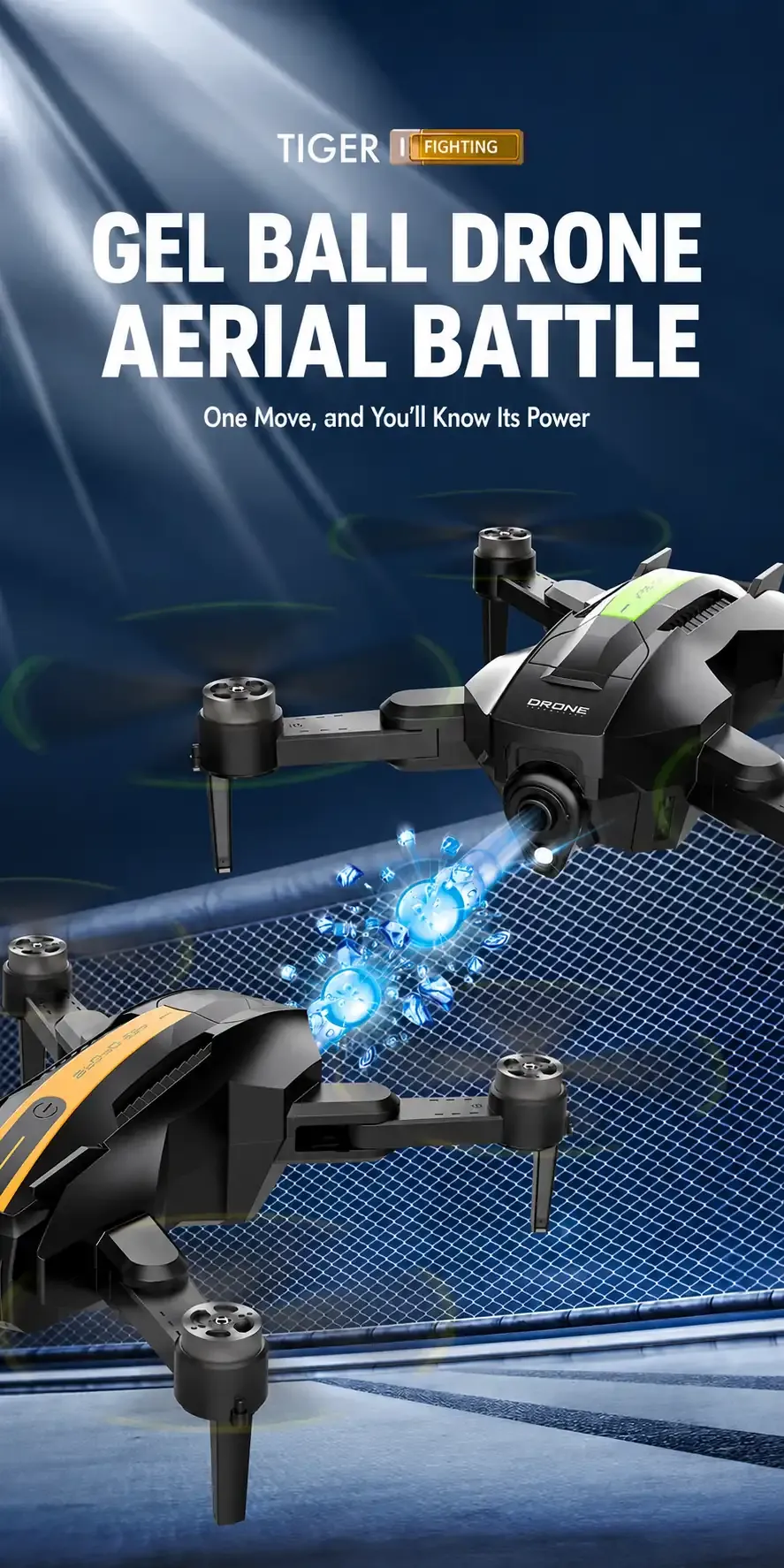 Drone Gel Blaster With Brushless Motors And 4K Camera Recommended Age 15+