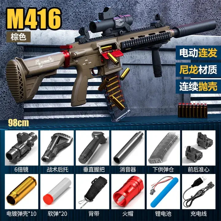 Electric M416 Rifle With Shell Ejecting Nerf Toy Gun LKCJ