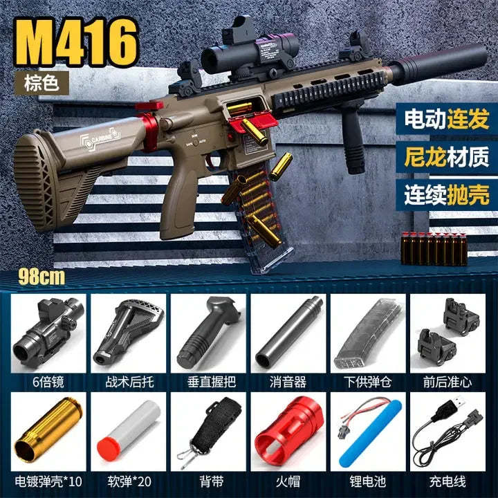 Electric M416 Rifle With Shell Ejecting Nerf Toy Gun LKCJ