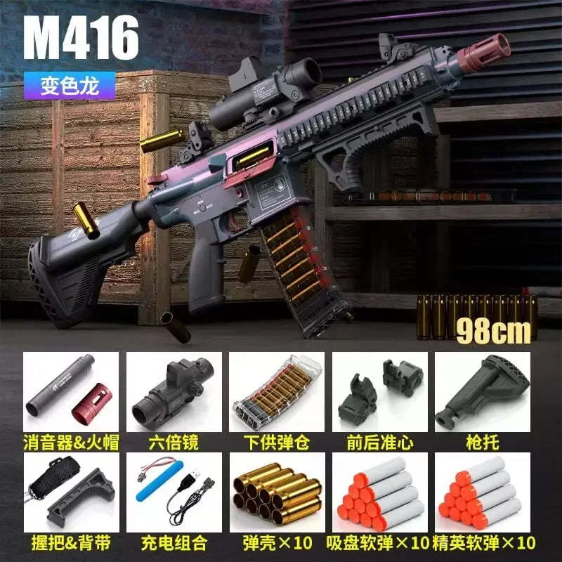 Electric M416 Rifle With Shell Ejecting Nerf Toy Gun LKCJ