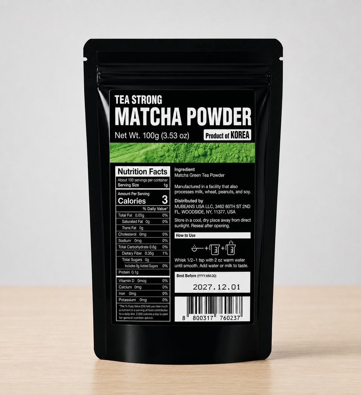 muBeans Strong Matcha powder : Jeju Organic