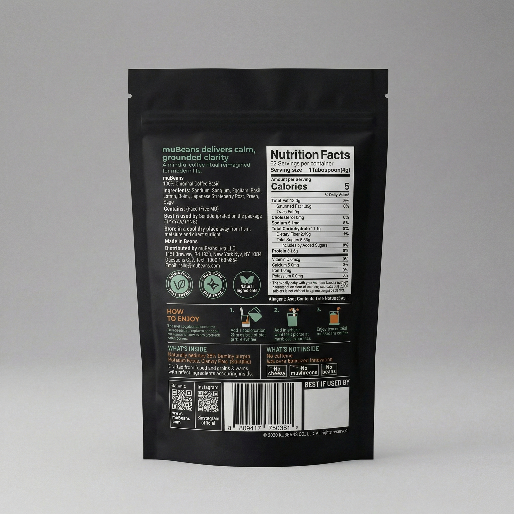 muBeans Original Black Package