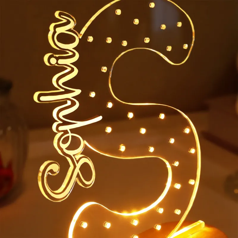 Personalized Name Earring Holder Night Light – Custom Acrylic Jewelry Organizer Display Stand, LED Lamp Gift for Mom, Birthday or Mother’s Day