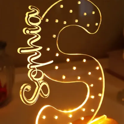 Personalized Name Earring Holder Night Light – Custom Acrylic Jewelry Organizer Display Stand, LED Lamp Gift for Mom, Birthday or Mother’s Day