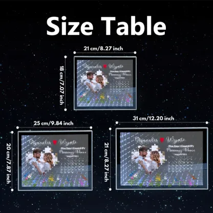 The Day I Found My Missing Piece Light Customize Photo and Calendar Custom Name Personalized Gift For Couple