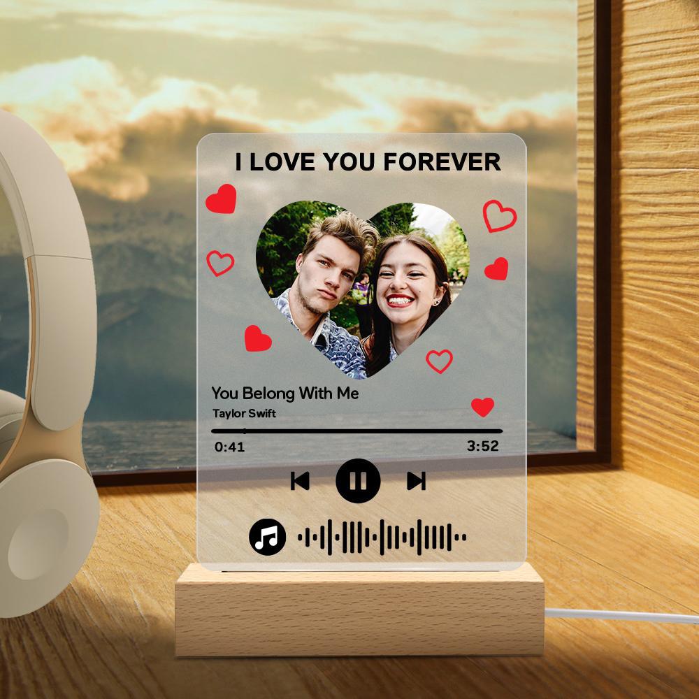Custom Photo Music Plaque – Personalized Acrylic Song Frame with Scannable Code | MySpotifyGlass