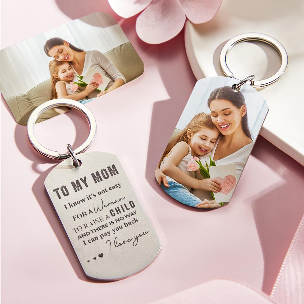 Personalized Photo Keychain For Mom Custom Picture Keychain Mothers Day Gift From Daughter Or Son To My Mom Gift
