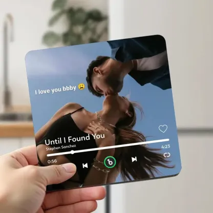 FridgeBeats Frameless 4.0 Custom Photo & Text Music Fridge Magnet Personalized Music Refrigerator Magnet Valentines Gift