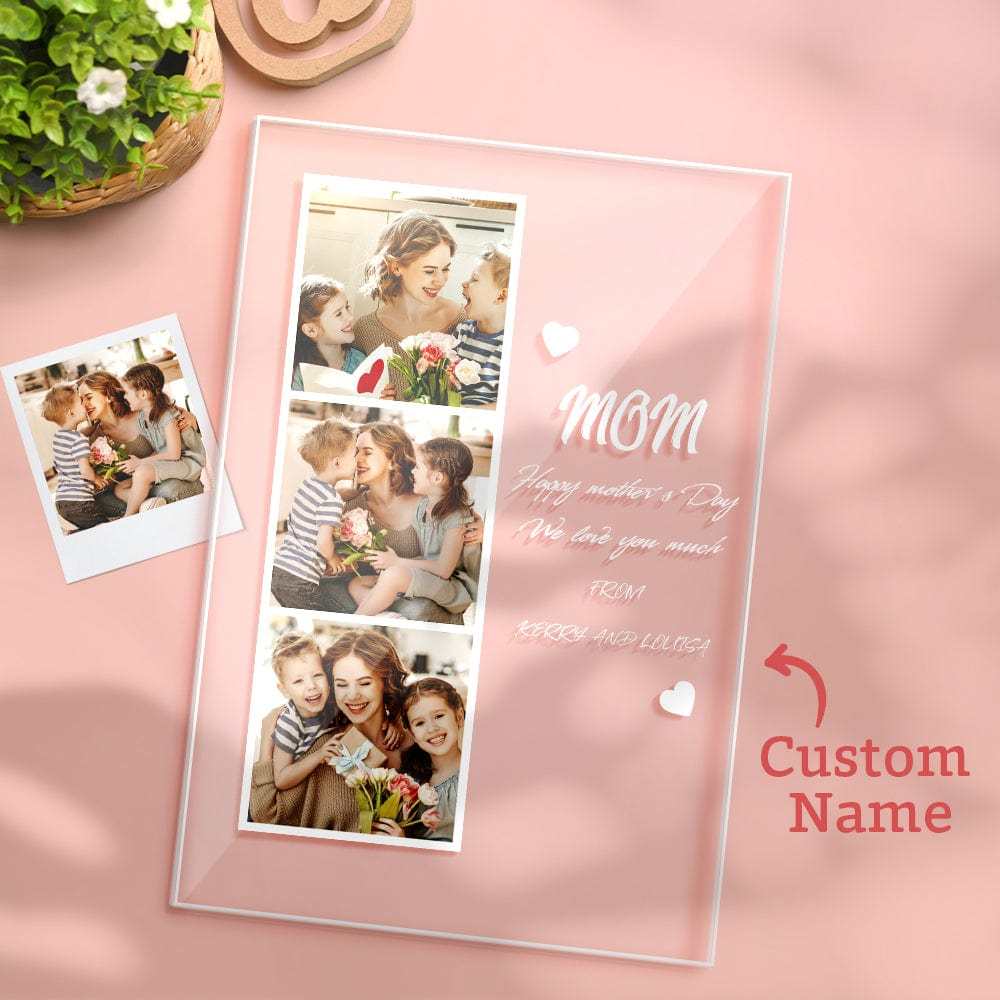 Personalized Photo Night Light for Mom – Custom Picture & Name LED Lamp, Emotional Mother’s Day Gift, Bedroom Decor Light