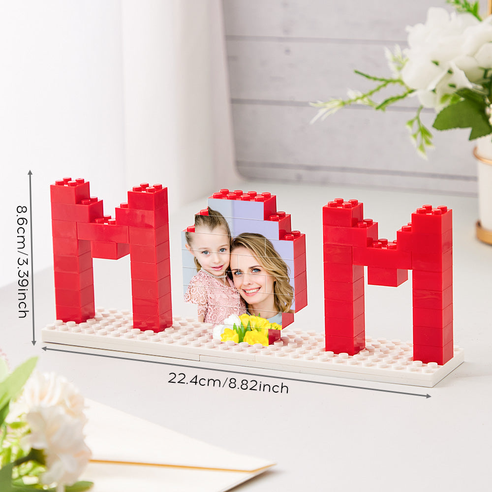Custom Photo Brick Puzzle for Mom – Personalized Building Block Picture Frame, Unique Mother’s Day Gift Keepsake