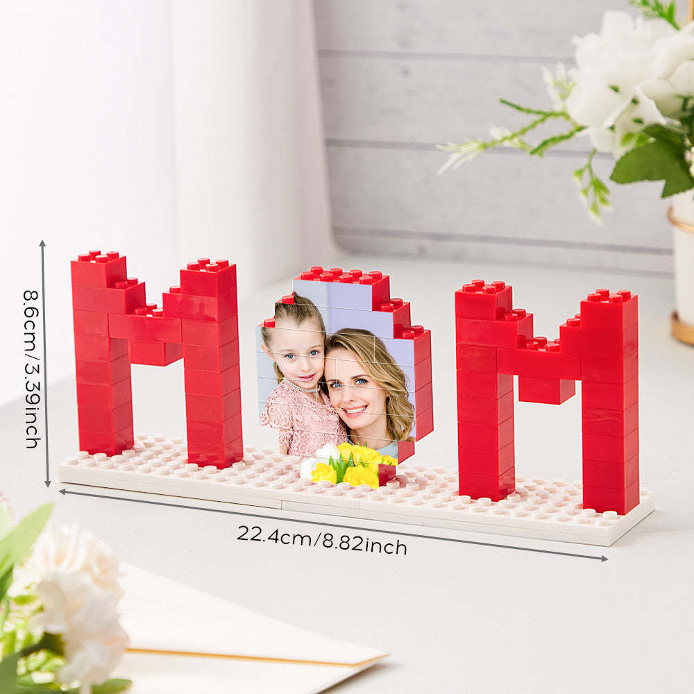 Custom Photo Brick Puzzle for Mom – Personalized Building Block Picture Frame, Unique Mother’s Day Gift Keepsake
