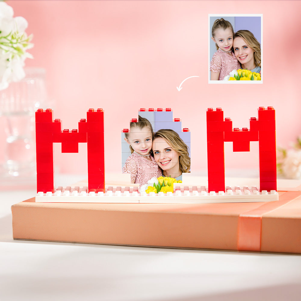 Custom Photo Brick Puzzle for Mom – Personalized Building Block Picture Frame, Unique Mother’s Day Gift Keepsake