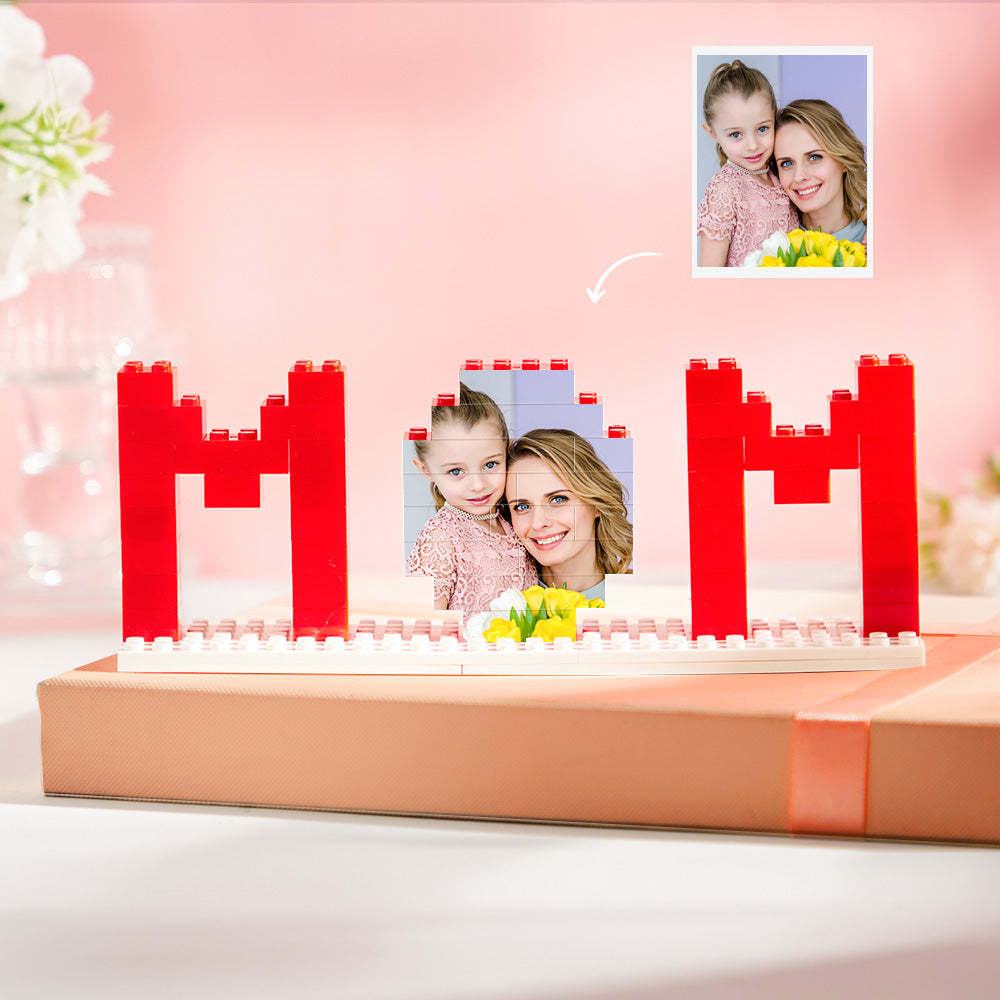 Custom Photo Brick Puzzle for Mom – Personalized Building Block Picture Frame, Unique Mother’s Day Gift Keepsake