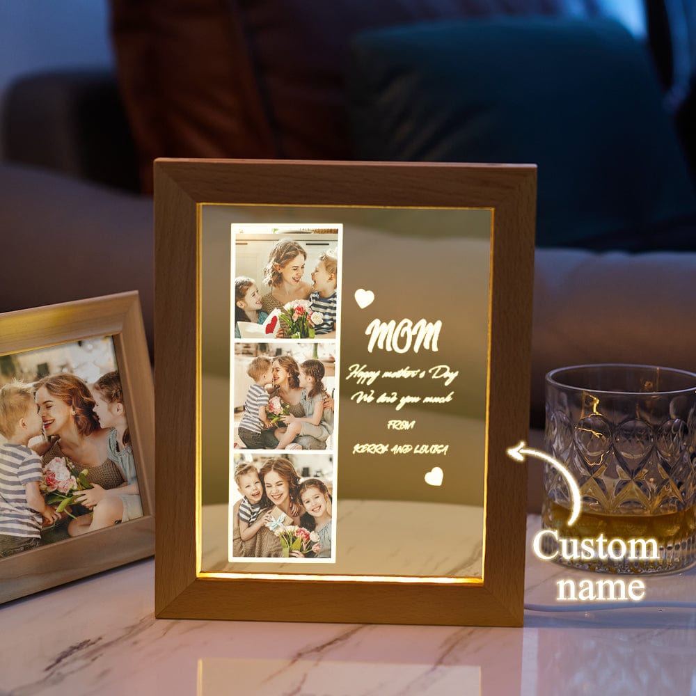 Personalized Photo Night Light for Mom – Custom Picture & Name LED Lamp, Emotional Mother’s Day Gift, Bedroom Decor Light