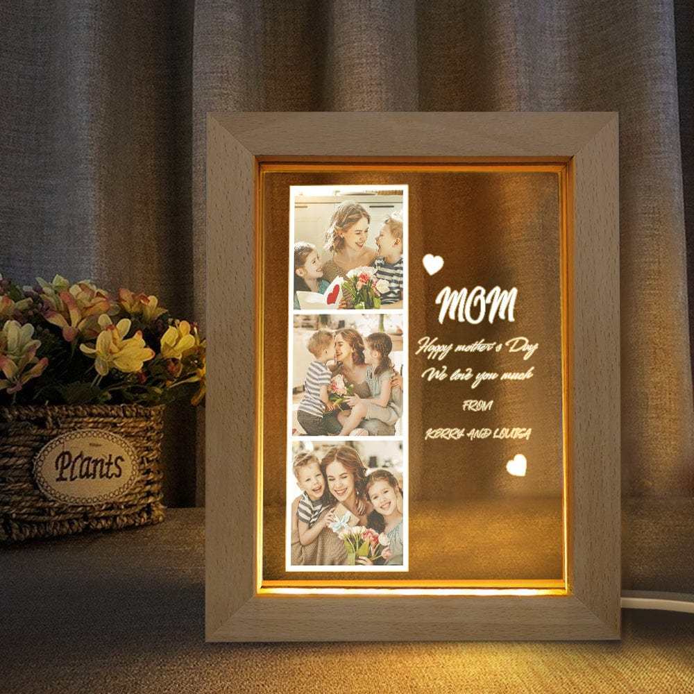 Personalized Photo Night Light for Mom – Custom Picture & Name LED Lamp, Emotional Mother’s Day Gift, Bedroom Decor Light