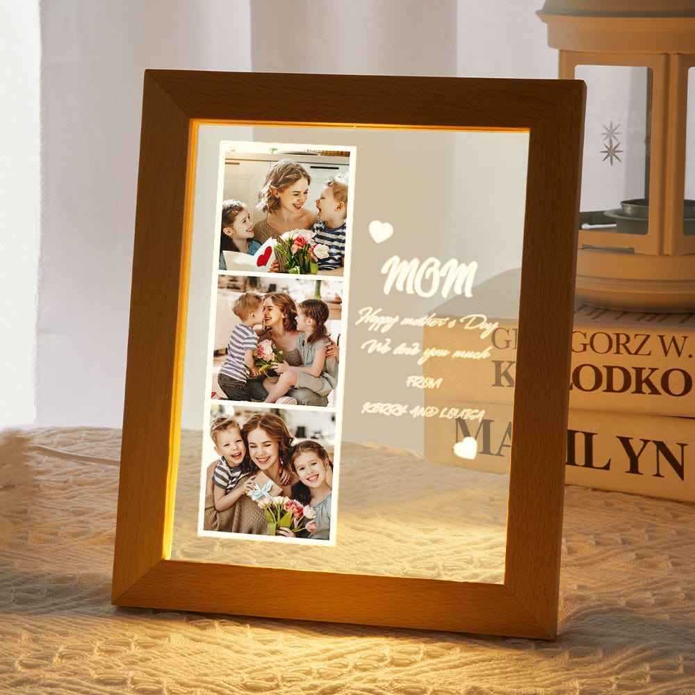 Personalized Photo Night Light for Mom – Custom Picture & Name LED Lamp, Emotional Mother’s Day Gift, Bedroom Decor Light