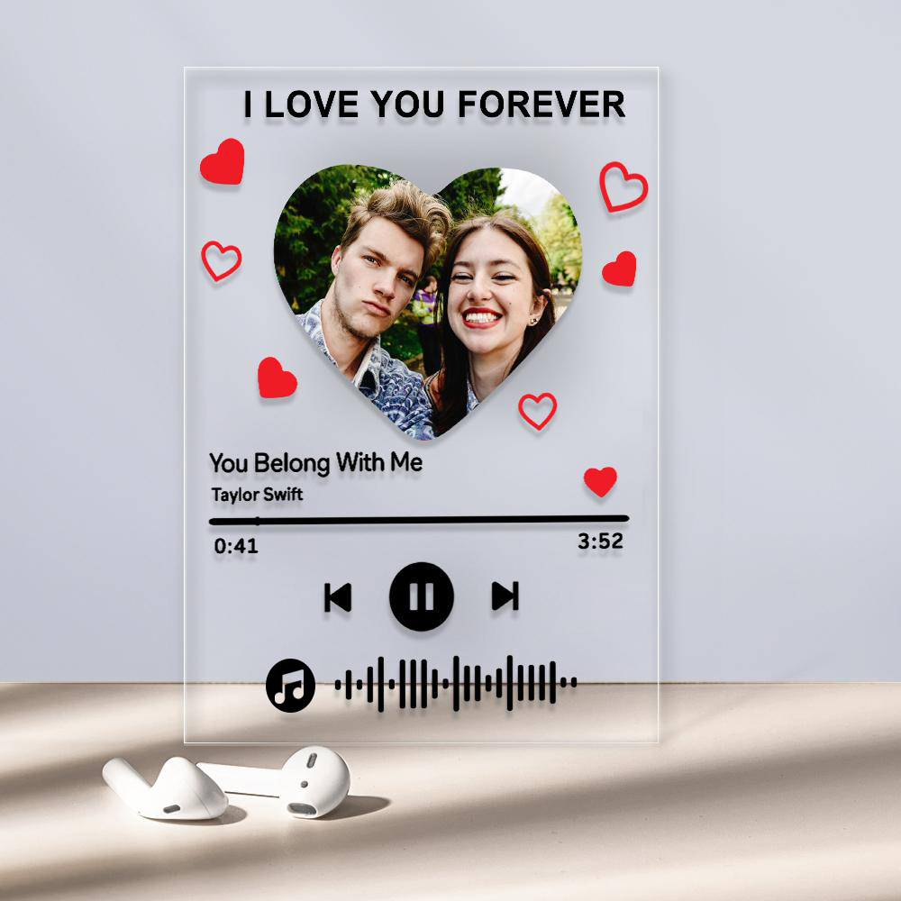 Custom Photo Music Plaque – Personalized Acrylic Song Frame with Scannable Code | MySpotifyGlass