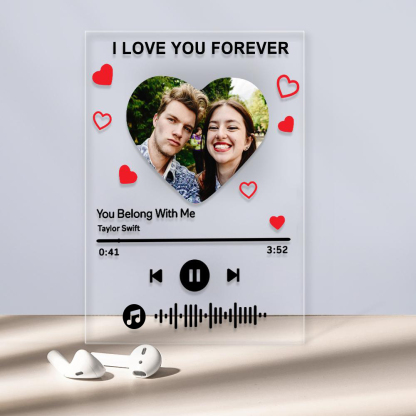 Custom Photo Music Plaque – Personalized Acrylic Song Frame with Scannable Code | MySpotifyGlass