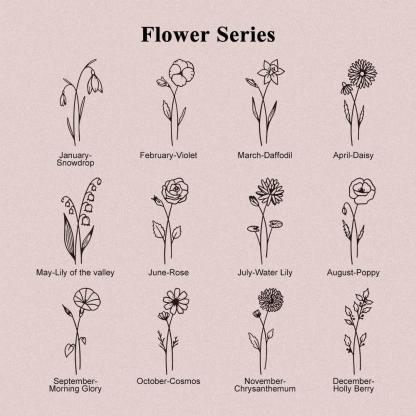 Personalized Birth Flower Wallet with Name – Custom PU Leather Wallet for Women, 8 Card Slots Organizer, Gift for Mom, Birthday or Mother’s Day