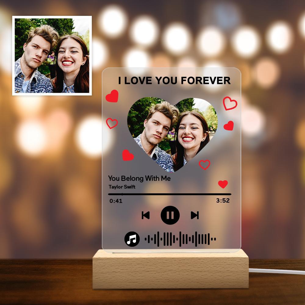Custom Photo Music Plaque – Personalized Acrylic Song Frame with Scannable Code | MySpotifyGlass