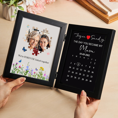 Personalized “The Day You Became My Mom” Photo Puzzle Frame – Custom Mother’s Day Gift, Emotional Keepsake Picture Frame