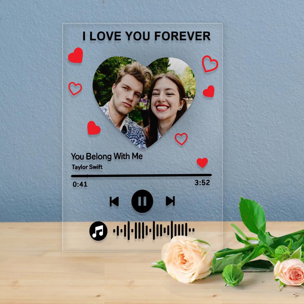Custom Photo Music Plaque – Personalized Acrylic Song Frame with Scannable Code | MySpotifyGlass