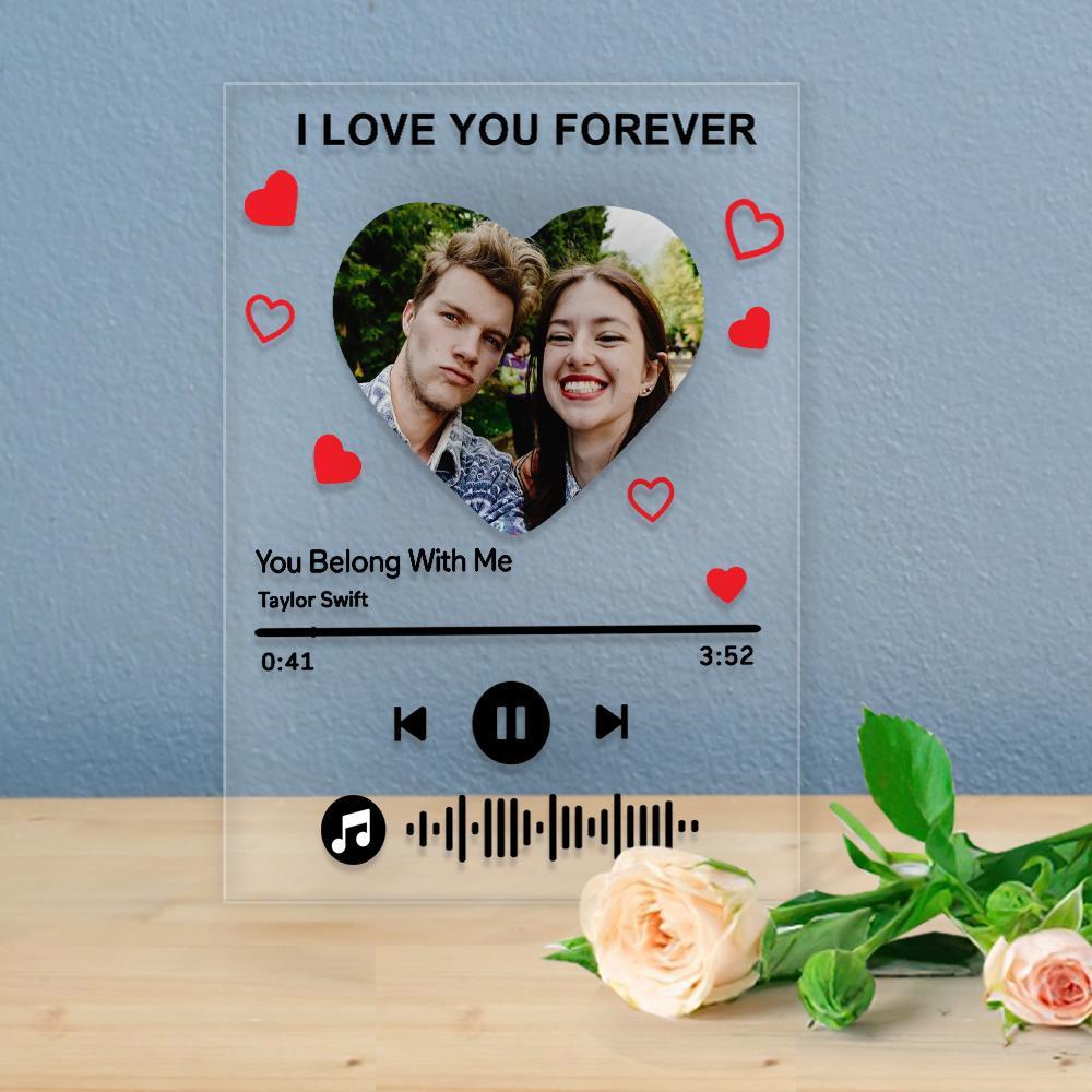 Custom Photo Music Plaque – Personalized Acrylic Song Frame with Scannable Code | MySpotifyGlass