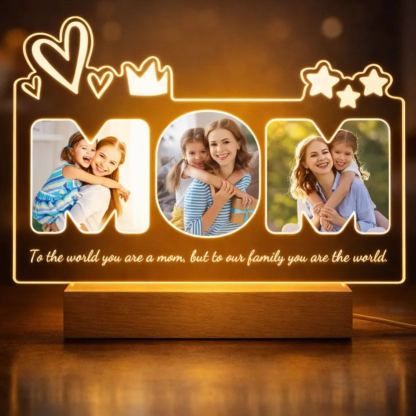 Personalized Mom Photo Night Light – Custom Acrylic LED Lamp with Photo, Mother’s Day Gift for Mom, Family Memory Light Decor