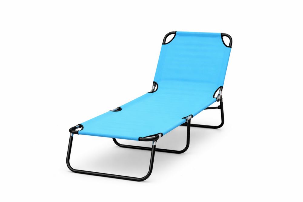 Chaise longue pliante en Acier inoxydable bleu 190x58x27 cm