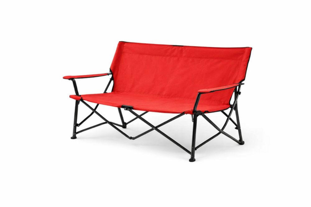 Chaise pliante double en tissu Oxford rouge avec cadre en acier