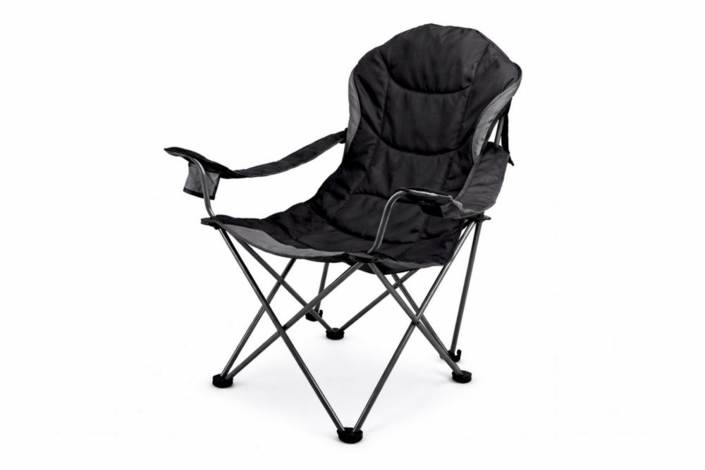 Chaise pliante de camping en polyester Noir