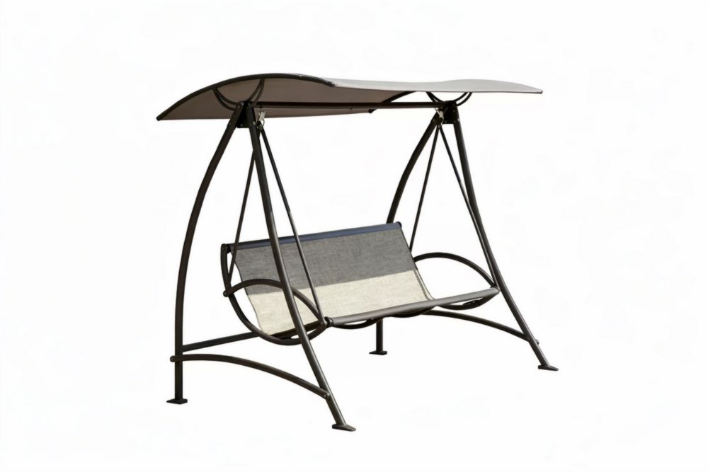 Balancelle de Jardin en Acier inoxydable avec Auvent et Siège en Polyester