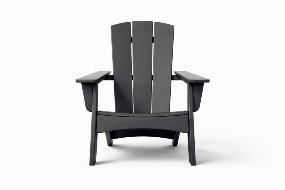 Chaise Adirondack en plastique recyclé Noir Longueur 80 cmxLargeur 75 cmxHauteur 90 cm-Silavino