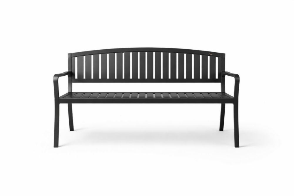 Banc de jardin en aluminium noir-Silavino