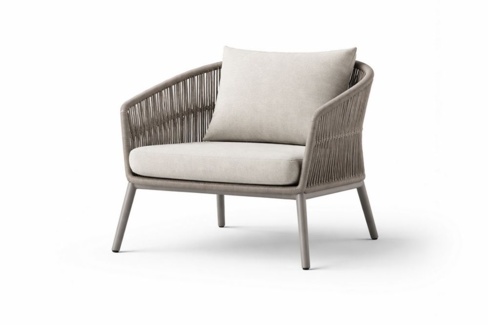 Fauteuil de jardin aluminium et polyester beige-Silavino