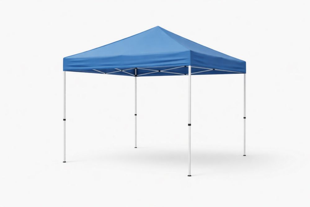 Tente pliable carrée en polyester avec armature en aluminium - Bleu-Silavino