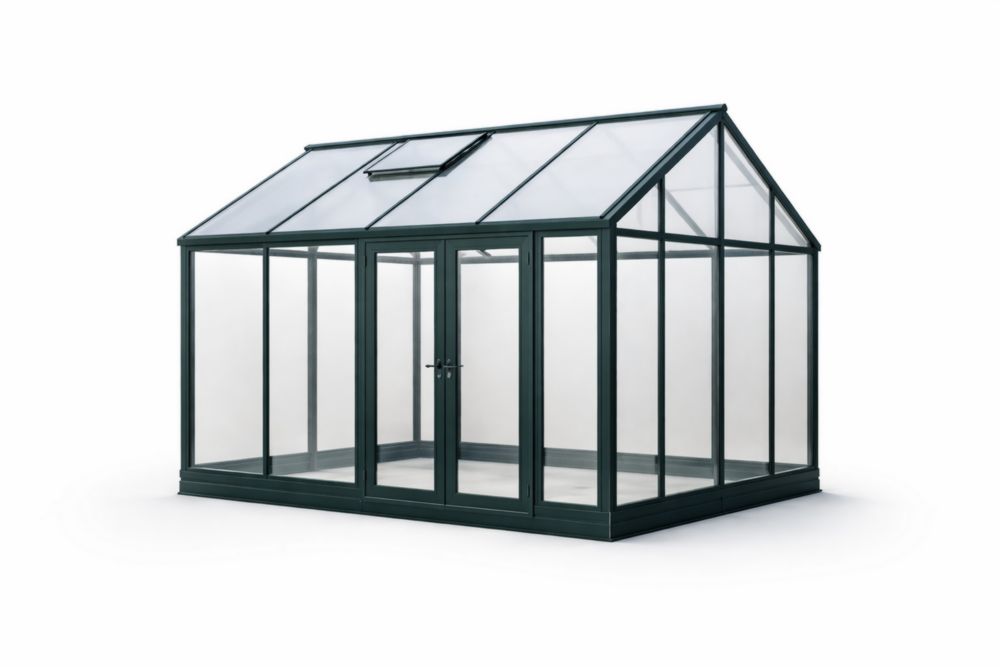 Serre en aluminium et verre trempé Longueur 250 cmxLargeur 200 cmxHauteur 220 cm Vert-Silavino
