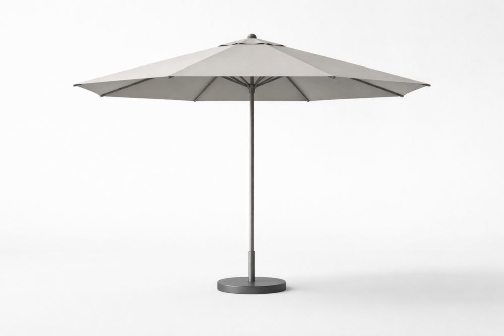 Parasol de jardin en polyester et aluminium gris-Silavino
